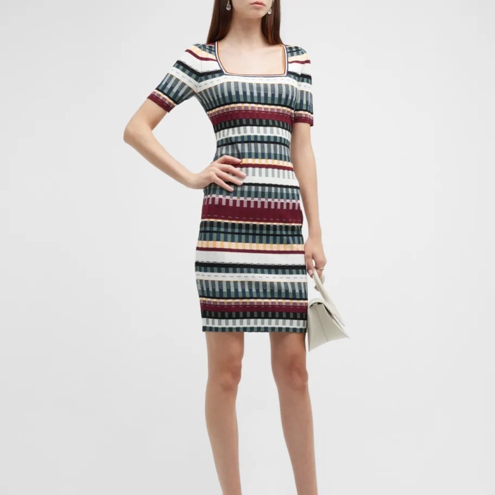 NWT- Milly textured tech striped knit mini, size small